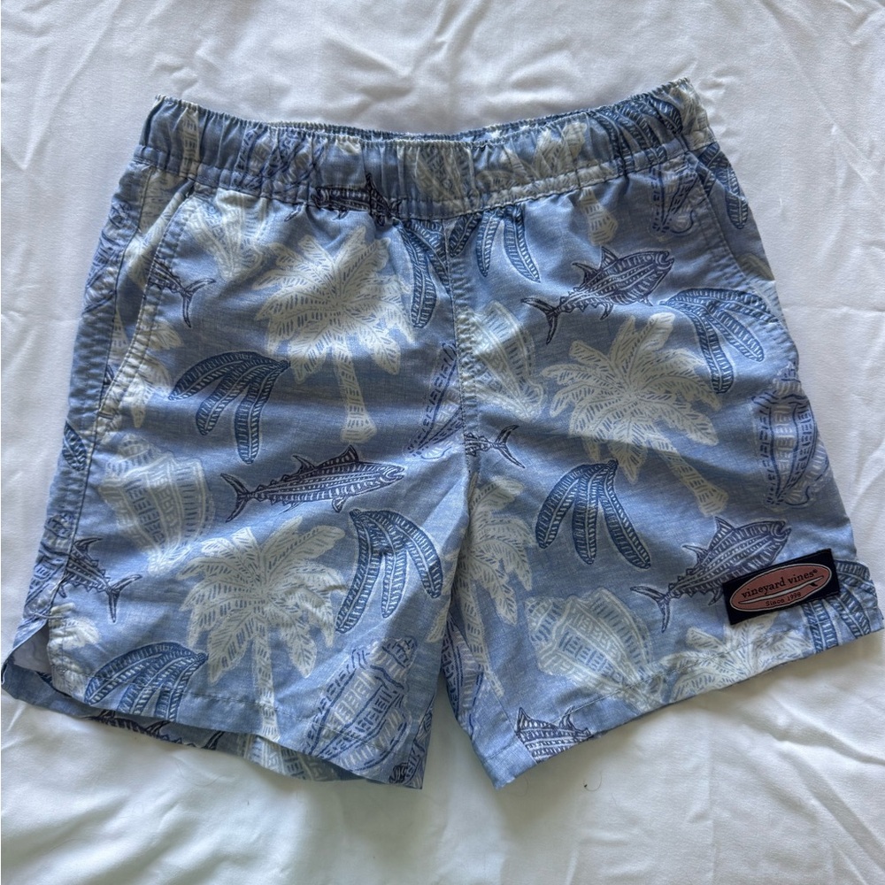Vineyard Vines Blue and White Kids Swim Trunks